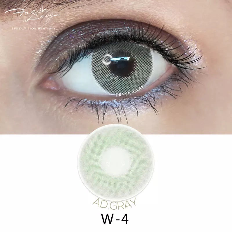 FRESHLADY AD GRAY (GREY) COLORED CONTACT LENSES COSMETIC FREE SHIPPING - EyeQ Boutique