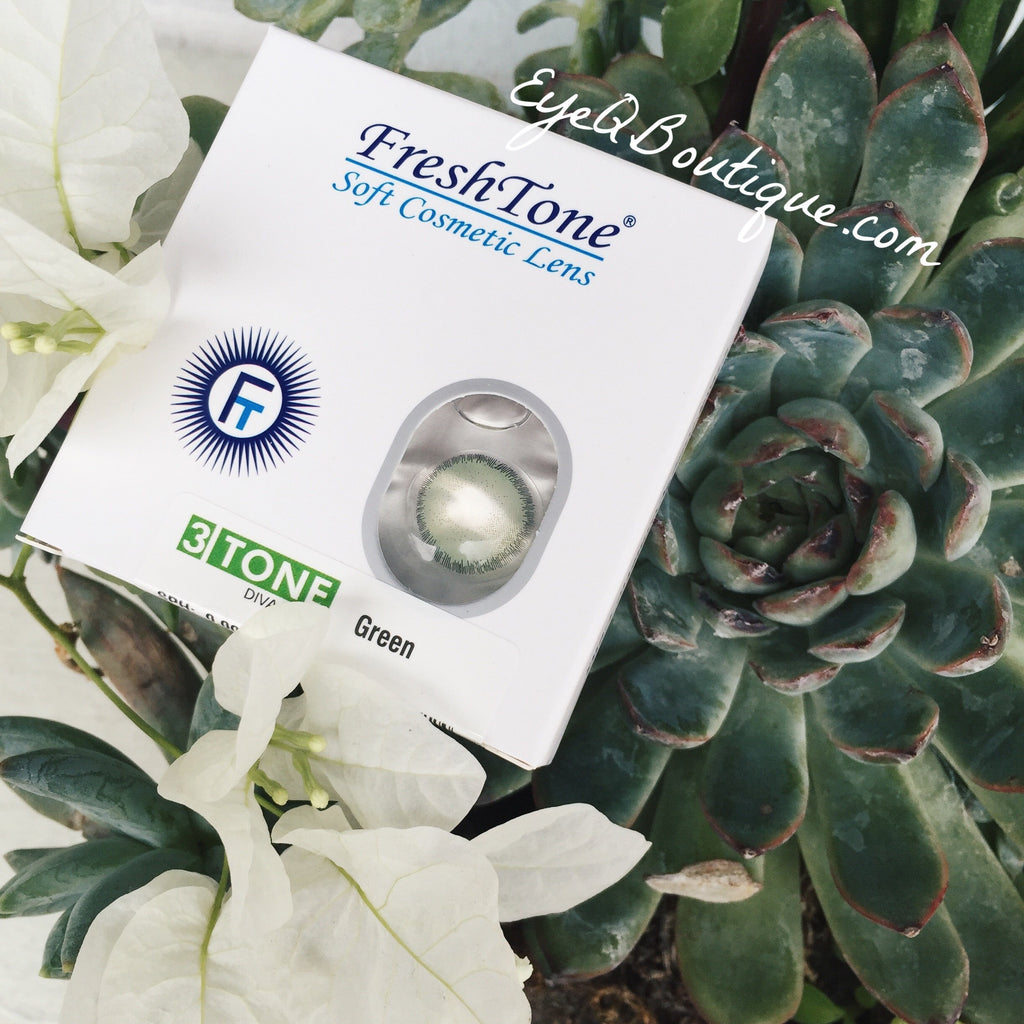 FRESHTONE DIVA GREEN COSMETIC COLORED CONTACT LENSES FREE SHIPPING - EyeQ Boutique