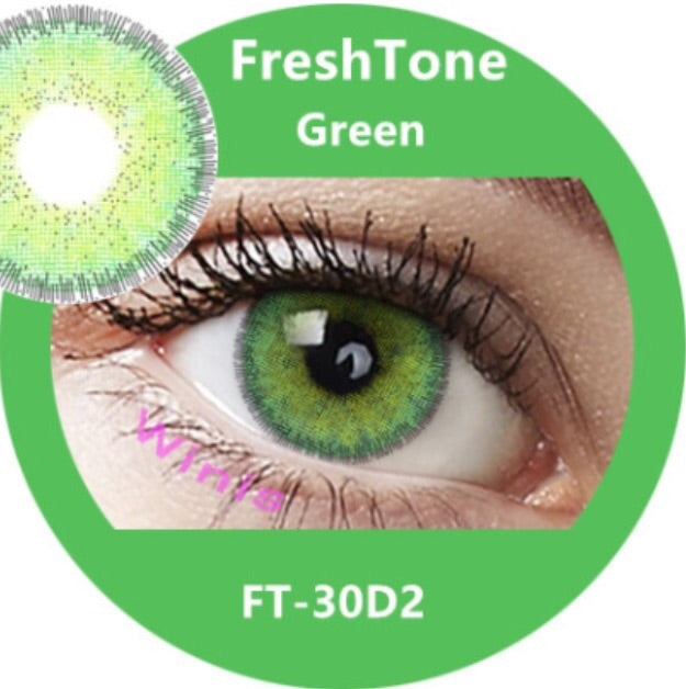 FRESHTONE DIVA GREEN COSMETIC COLORED CONTACT LENSES FREE SHIPPING - EyeQ Boutique