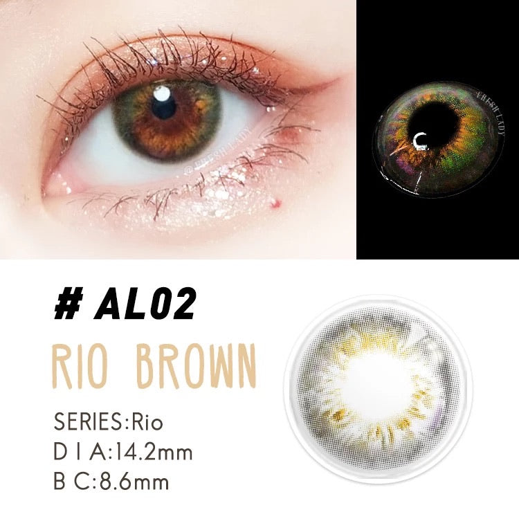 FRESHLADY RIO BROWN COLORED CONTACT LENSES COSMETIC FREE SHIPPING - EyeQ Boutique