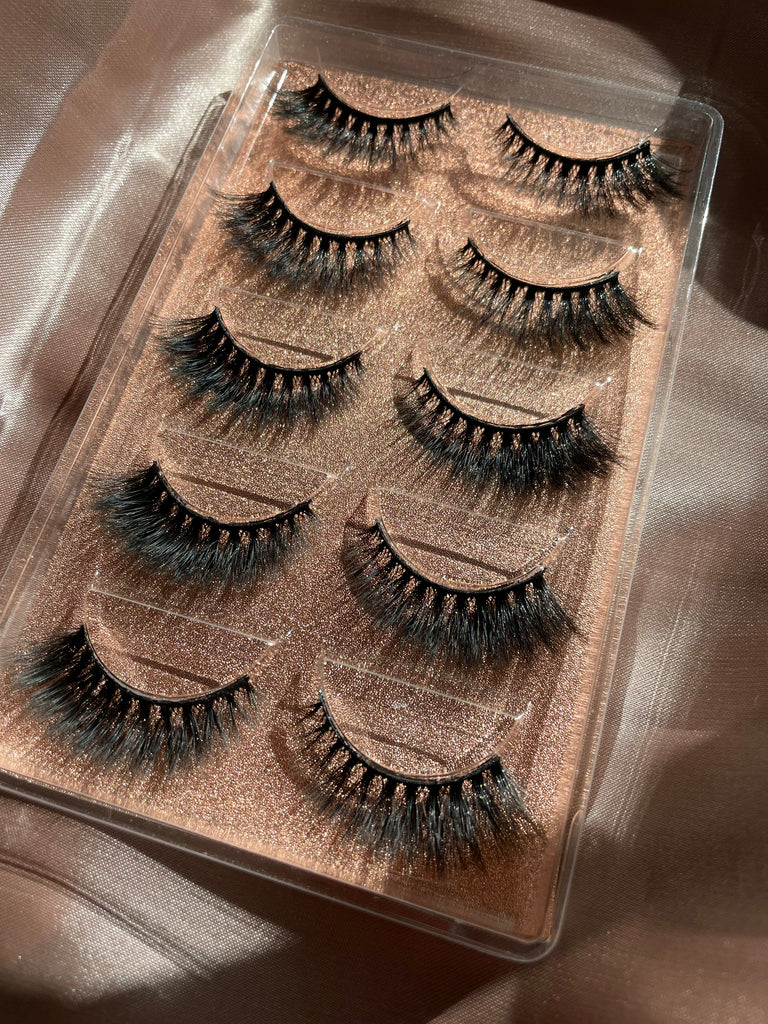 L.A. FALSE EYE LASHES 5 PAIRS (1 TRAY) 3D MINK EYELASHES (G909) FREE SHIPPING - EyeQ Boutique