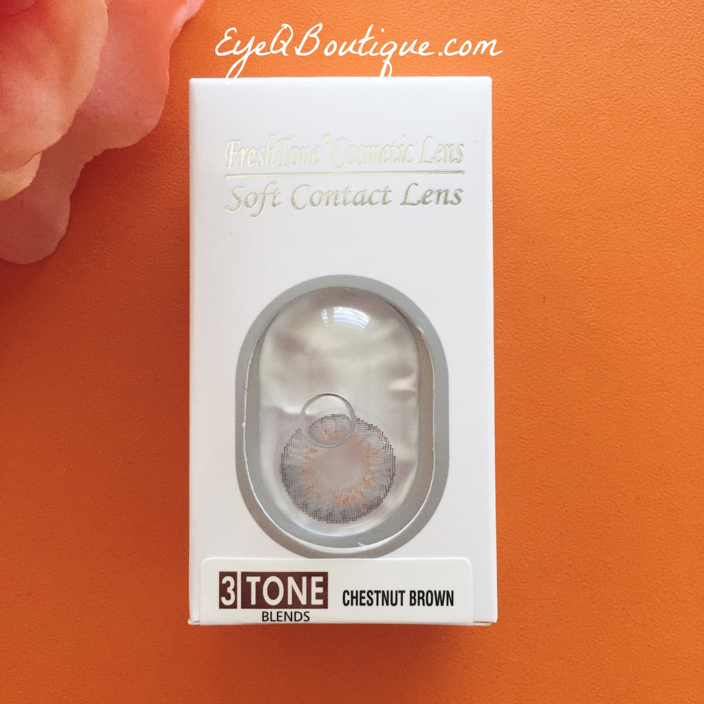 FRESHTONE CHESTNUT BROWN COSMETIC COLORED CONTACT LENSES FREE SHIPPING - EyeQ Boutique