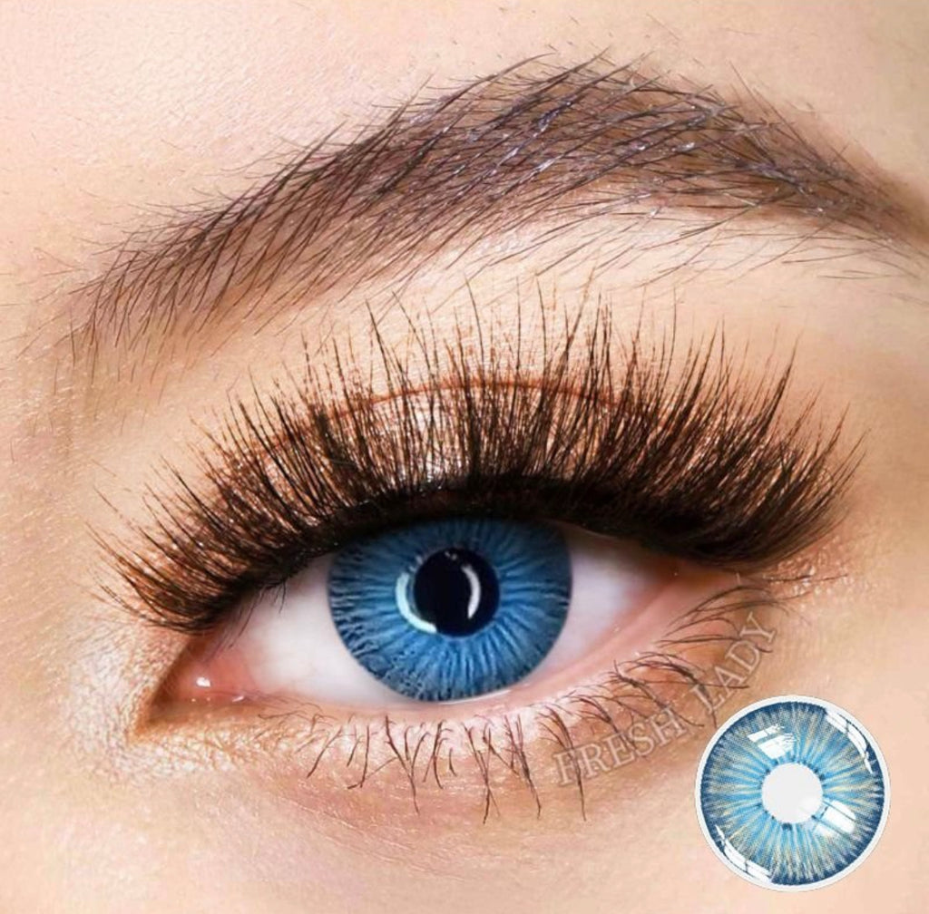 FRESHLADY NEW NEW YORK BLUE COLORED CONTACT LENSES COSMETIC FREE SHIPPING - EyeQ Boutique