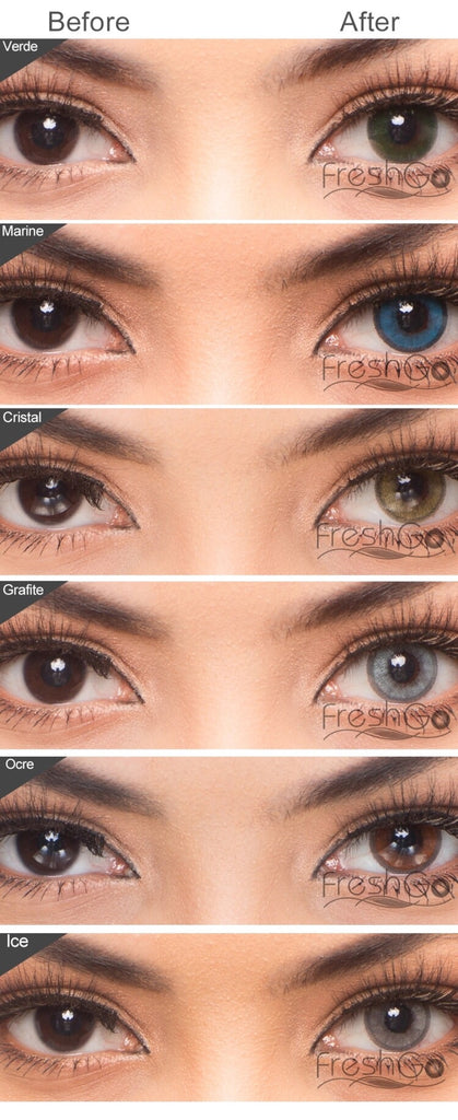 FRESHGO HIDROCHARME BROWN (OCRE) COSMETIC COLORED CONTACT LENSES FREE SHIPPING - EyeQ Boutique