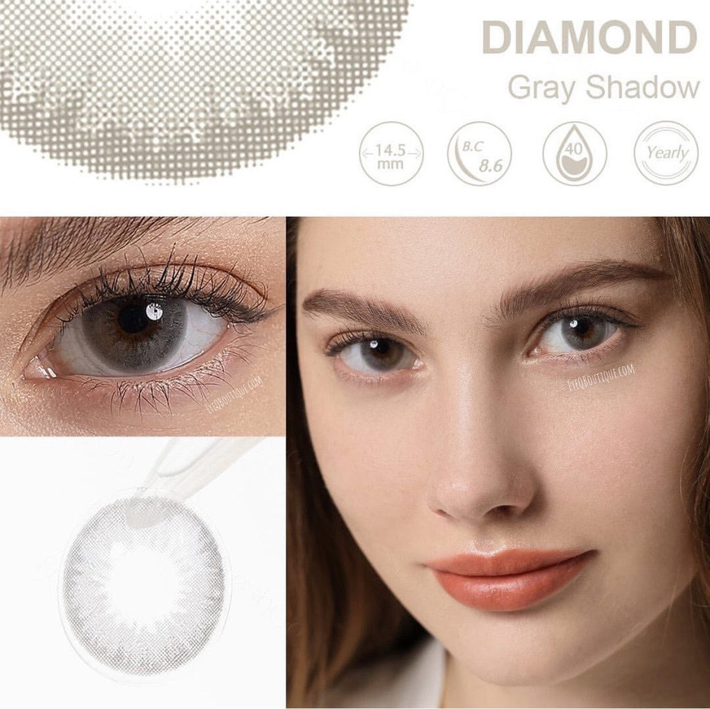 FRESHGO GRAY (GREY) SHADOW COSMETIC COLORED CONTACT LENSES