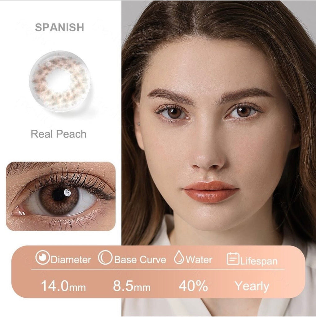 FRESHGO SPANISH SERIES REAL PEACH COSMETIC COLORED CONTACT LENSES - EyeQ Boutique