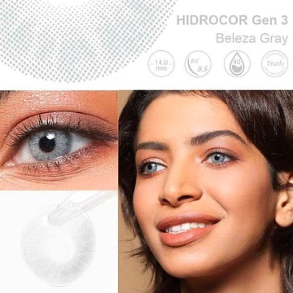 FRESHGO HIDROCOR GEN 3 BELEZA GRAY (GREY) COSMETIC COLORED CONTACT LENSES - EyeQ Boutique