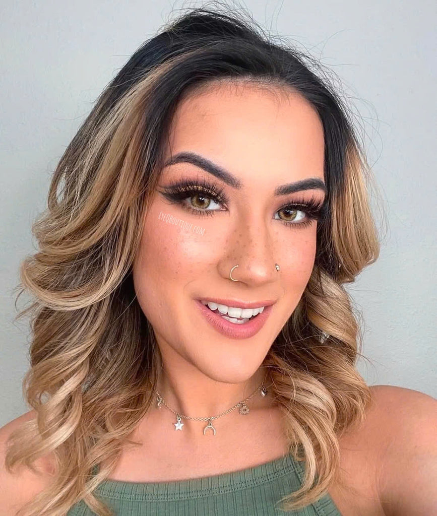 FRESHLADY DNA TAYLOR BROWN HAZEL COSMETIC COLORED CONTACT LENSES - EyeQ Boutique