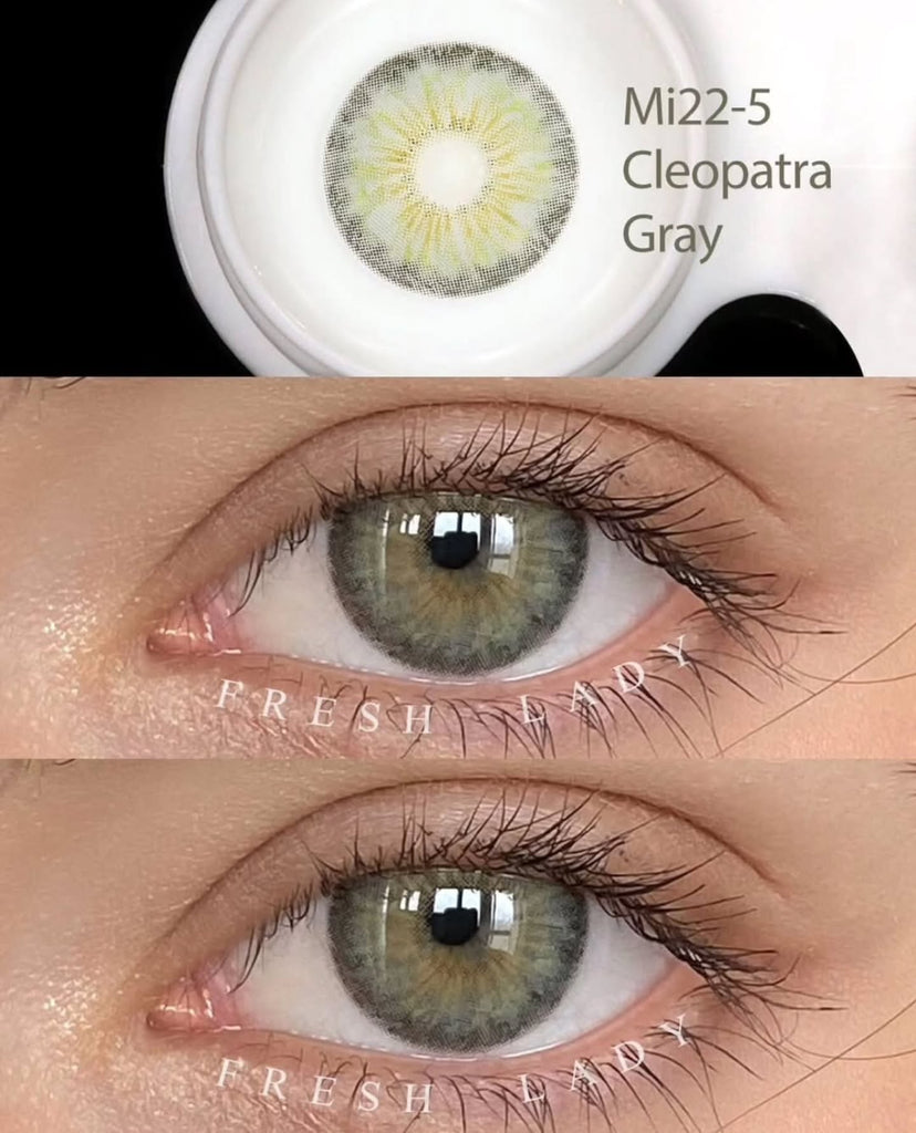 FRESHLADY CLEOPATRA GRAY (GREY) COSMETIC COLORED CONTACT LENSES (Mi22-5)