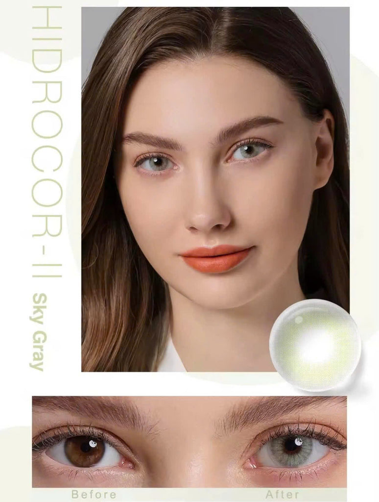 FRESHGO HIDROCOR II SKY GRAY (GREY) COSMETIC COLORED CONTACT LENSES