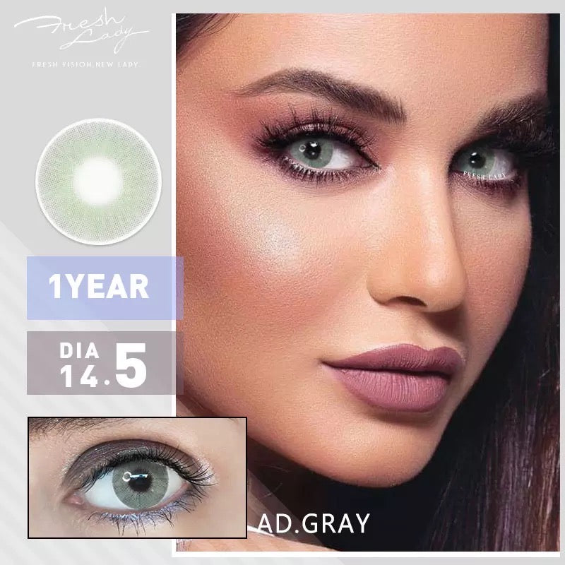 FRESHLADY AD GRAY (GREY) COLORED CONTACT LENSES COSMETIC FREE SHIPPING - EyeQ Boutique