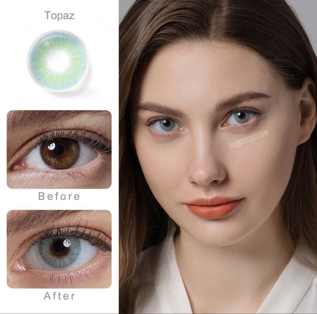 FRESHGO HIDROCOR TOPAZ (BLUE) COSMETIC COLORED CONTACT LENSES FREE SHIPPING - EyeQ Boutique