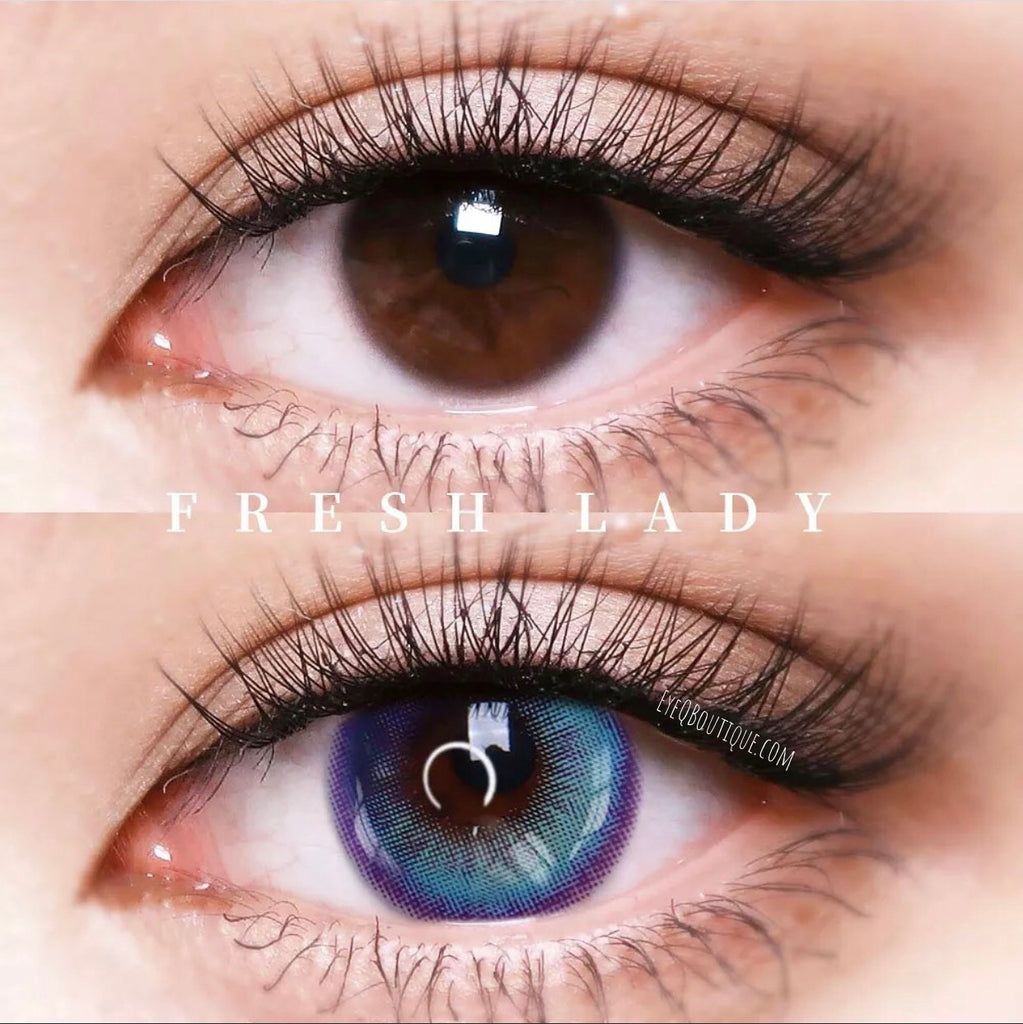 FRESHLADY CARDCAPTOR BLUE COLORED CONTACT LENSES COSMETIC FREE SHIPPING - EyeQ Boutique