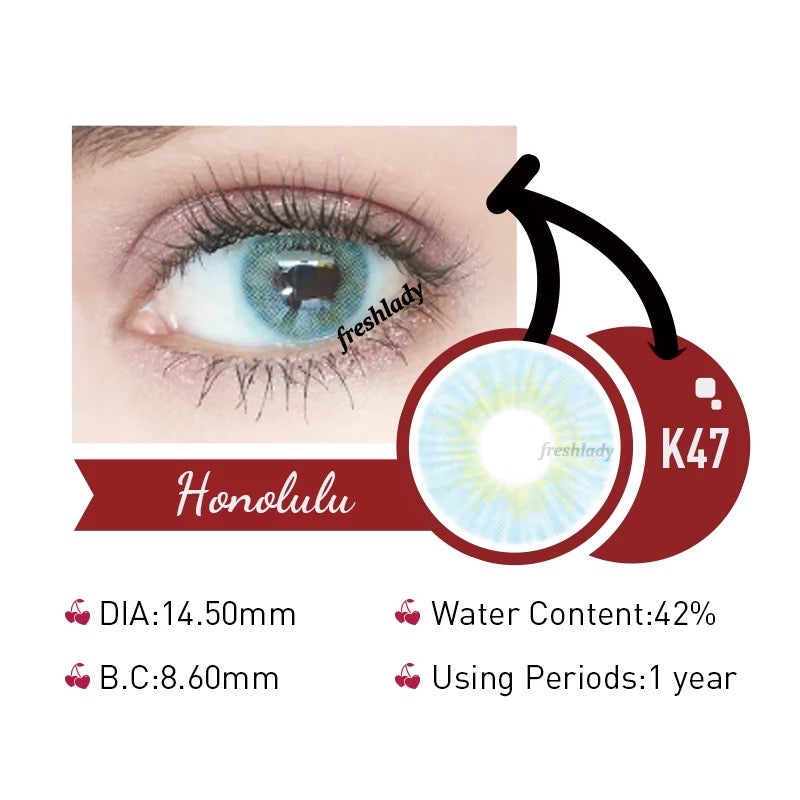 FRESHLADY HONOLULU COLORED CONTACT LENSES COSMETIC FREE SHIPPING - EyeQ Boutique