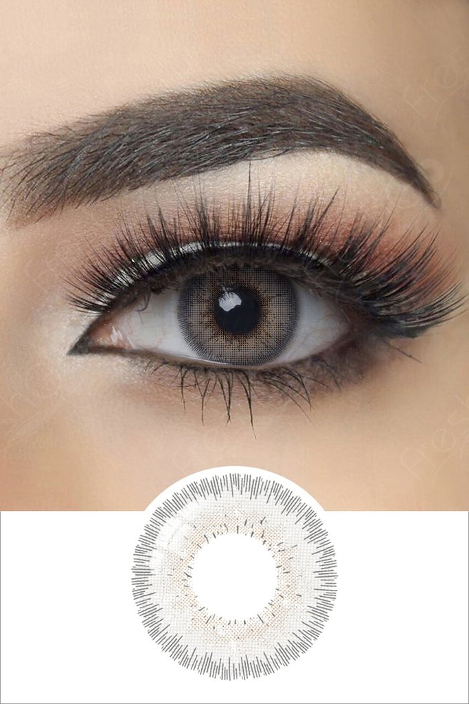 FRESHGO GRAY BEIGE COSMETIC COLORED CONTACT LENSES YEARLY 14.5MM FREE SHIPPING - EyeQ Boutique