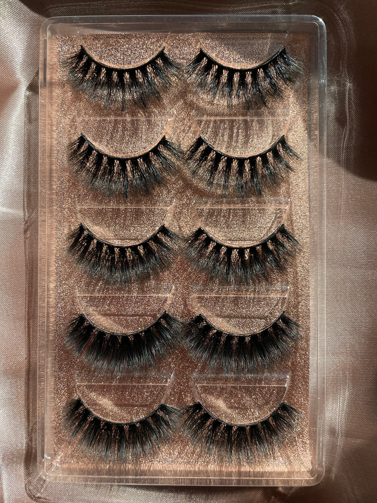 NEW YORK FALSE EYE LASHES 5 PAIRS (1 TRAY) 3D MINK EYELASHES (G908) FREE SHIPPING - EyeQ Boutique