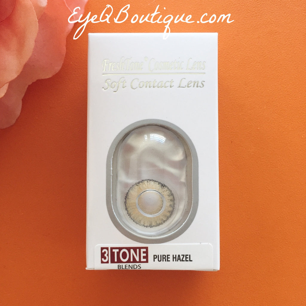 FRESHTONE PURE HAZEL COSMETIC COLORED CONTACT LENSES FREE SHIPPING - EyeQ Boutique