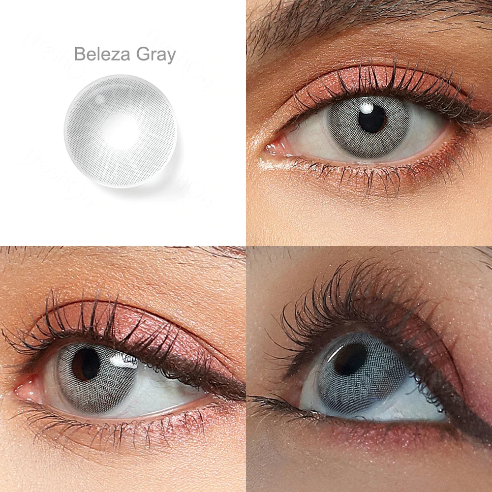 FRESHGO HIDROCOR GEN 3 BELEZA GRAY (GREY) COSMETIC COLORED CONTACT LENSES FREE SHIPPING - EyeQ Boutique