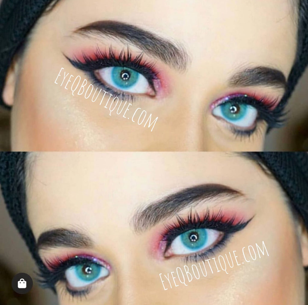 FRESHTONE SUPER NATURALS AQUA BLUE COSMETIC COLORED CONTACT LENSES FREE SHIPPING (HIDROCOR) - EyeQ Boutique