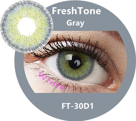 FRESHTONE DIVA GRAY (GREY) COSMETIC COLORED CONTACT LENSES FREE SHIPPING - EyeQ Boutique