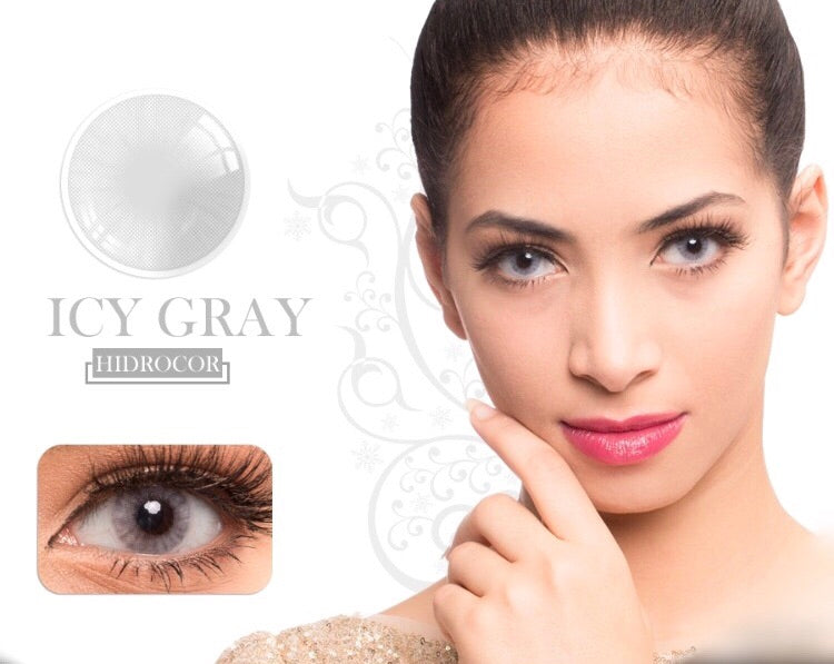 FRESHGO HIDROCOR ICY GRAY (GREY) COSMETIC COLORED CONTACT LENSES FREE SHIPPING - EyeQ Boutique