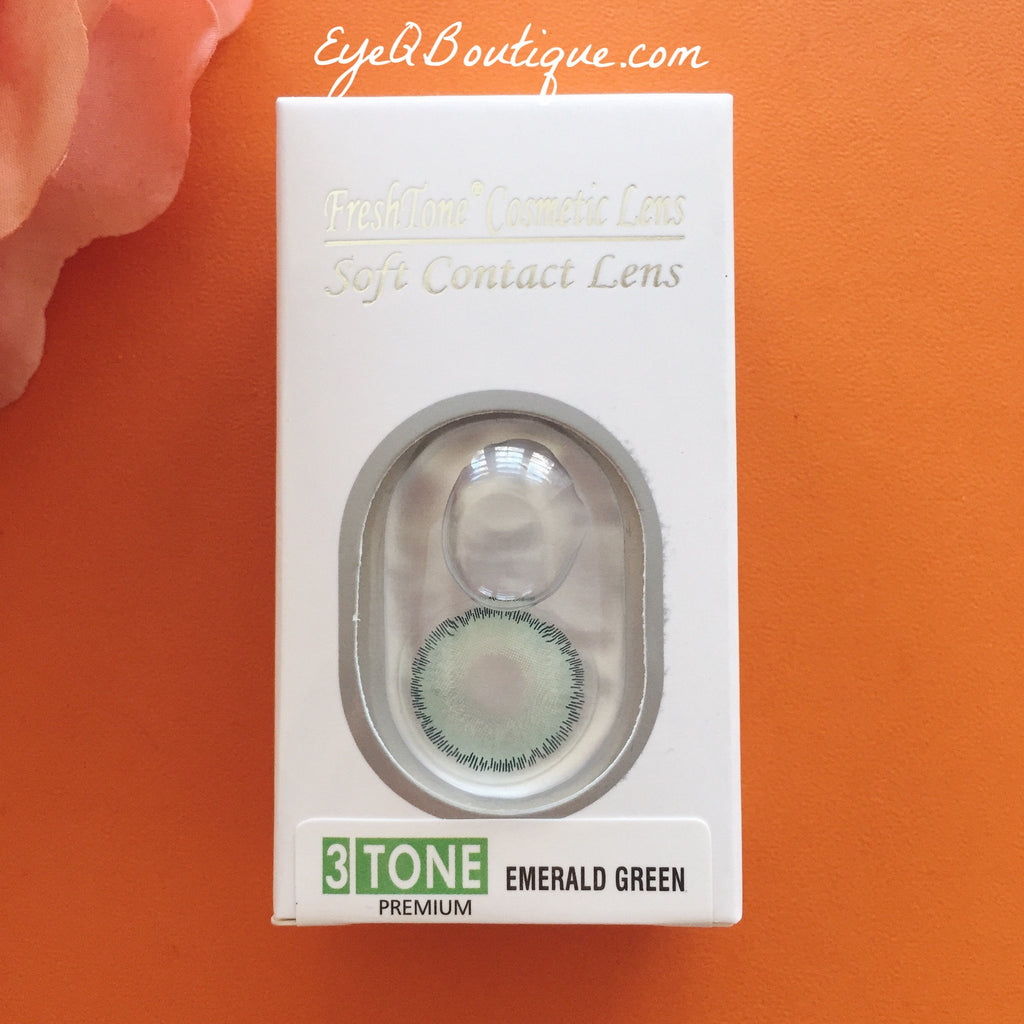 FRESHTONE EMERALD GREEN COSMETIC COLORED CONTACT LENSES FREE SHIPPING - EyeQ Boutique