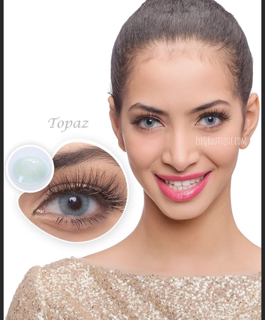 FRESHGO HIDROCOR TOPAZ (BLUE) COSMETIC COLORED CONTACT LENSES FREE SHIPPING - EyeQ Boutique