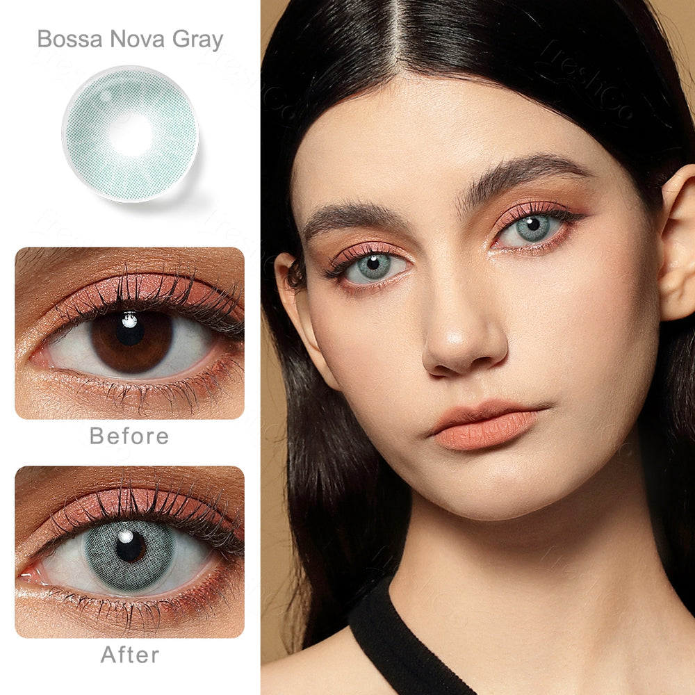 FRESHGO HIDROCOR GEN 3 BOSSA NOVA GRAY (GREY) COSMETIC COLORED CONTACT LENSES FREE SHIPPING - EyeQ Boutique