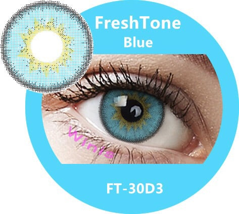 FRESHTONE DIVA BLUE COSMETIC COLORED CONTACT LENSES FREE SHIPPING - EyeQ Boutique