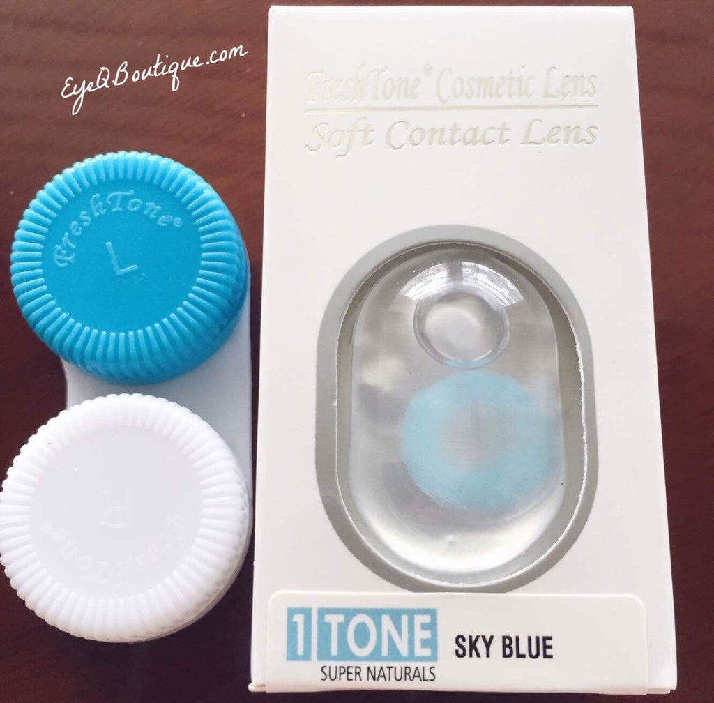 FRESHTONE SUPER NATURALS SKY BLUE COSMETIC COLORED CONTACT LENSES FREE SHIPPING (HIDROCOR) - EyeQ Boutique