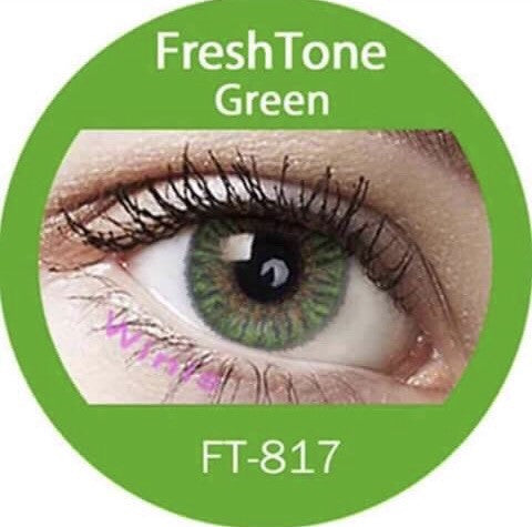 FRESHTONE GREEN COSMETIC COLORED CONTACT LENSES FREE SHIPPING - EyeQ Boutique