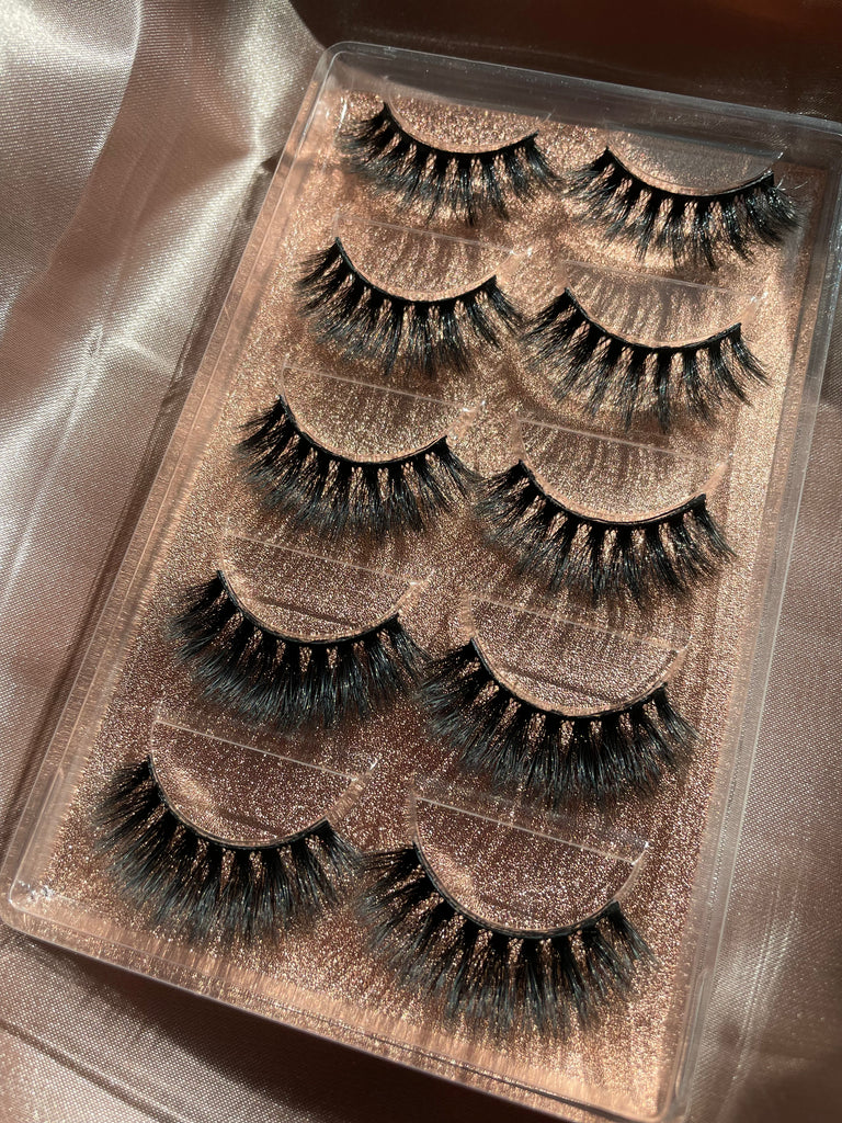 NEW YORK FALSE EYE LASHES 5 PAIRS (1 TRAY) 3D MINK EYELASHES (G908) FREE SHIPPING - EyeQ Boutique