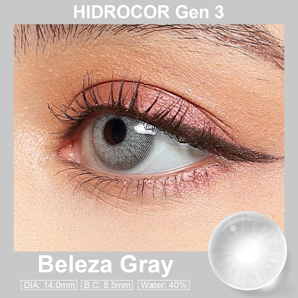 FRESHGO HIDROCOR GEN 3 BELEZA GRAY (GREY) COSMETIC COLORED CONTACT LENSES FREE SHIPPING - EyeQ Boutique