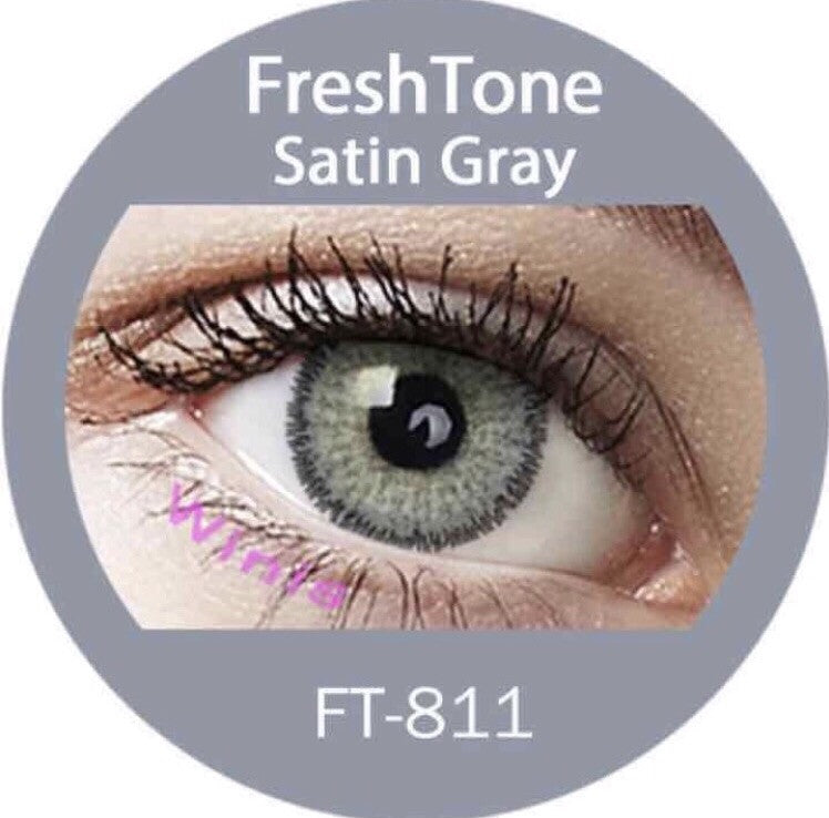 FRESHTONE SATIN GRAY (GREY) COSMETIC COLORED CONTACT LENSES FREE SHIPPING - EyeQ Boutique