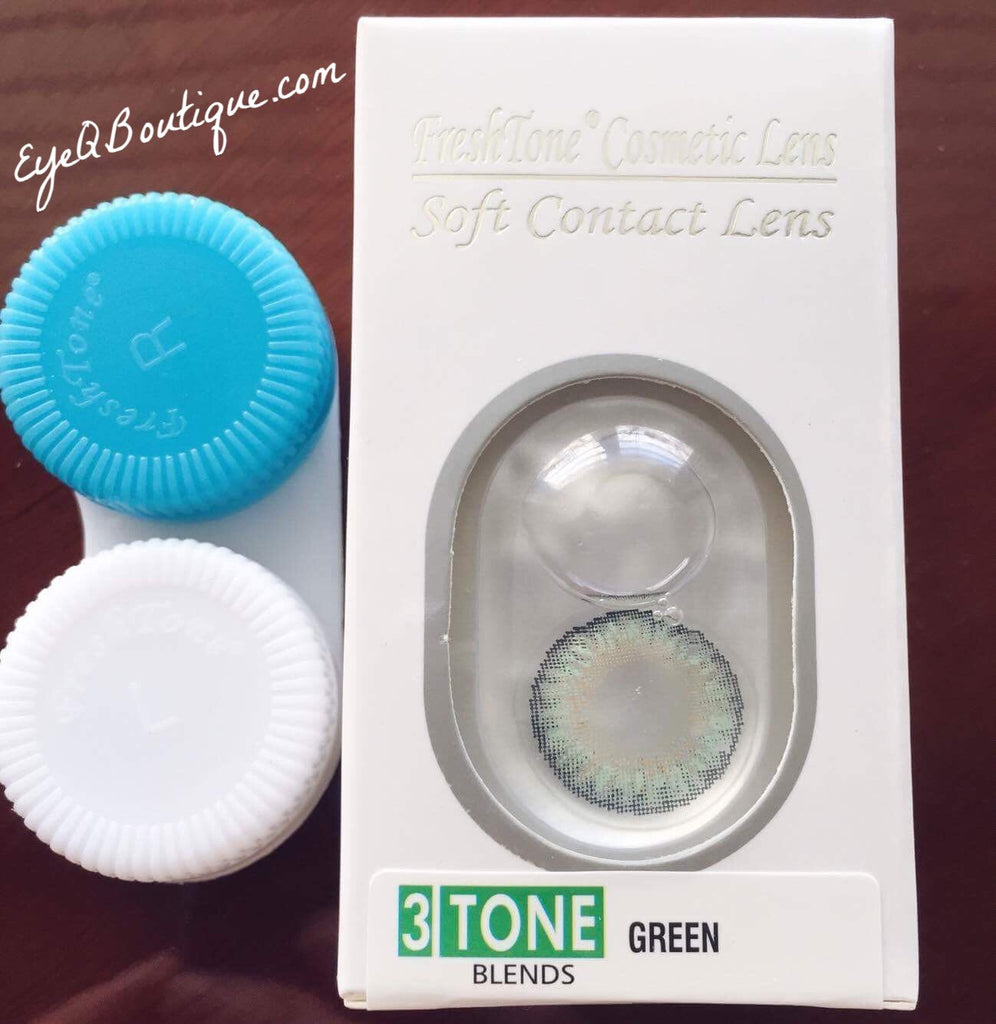 FRESHTONE GREEN COSMETIC COLORED CONTACT LENSES FREE SHIPPING - EyeQ Boutique