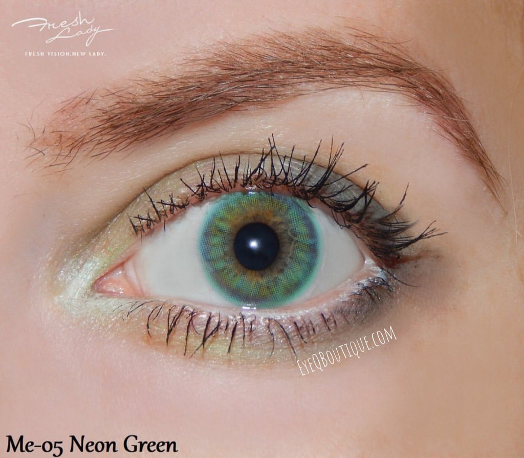 FRESHLADY NEON GREEN COLORED CONTACT LENSES COSMETIC FREE SHIPPING - EyeQ Boutique