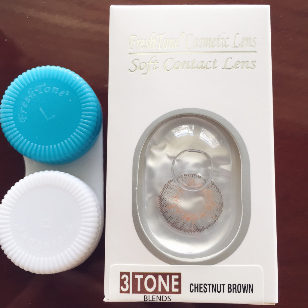 FRESHTONE CHESTNUT BROWN COSMETIC COLORED CONTACT LENSES FREE SHIPPING - EyeQ Boutique