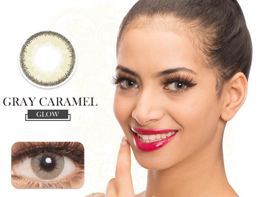 FRESHGO GRAY (GREY) CARAMEL COSMETIC COLORED CONTACT LENSES FREE SHIPPING - EyeQ Boutique