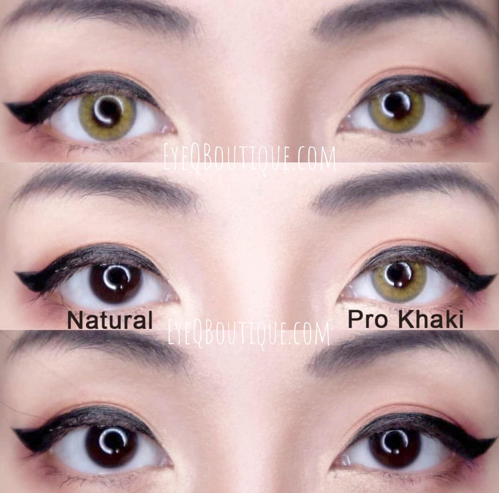 FRESHGO PRO KHAKI (HAZEL BROWN) COSMETIC COLORED CONTACT LENSES FREE SHIPPING - EyeQ Boutique