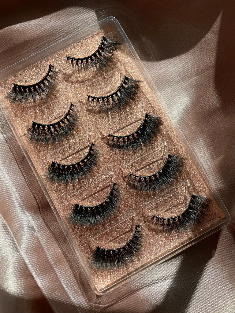 L.A. FALSE EYE LASHES 5 PAIRS (1 TRAY) 3D MINK EYELASHES (G909) FREE SHIPPING - EyeQ Boutique