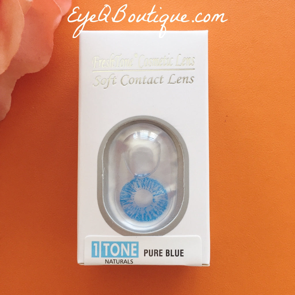 FRESHTONE PURE BLUE COSMETIC COLORED CONTACT LENSES FREE SHIPPING - EyeQ Boutique