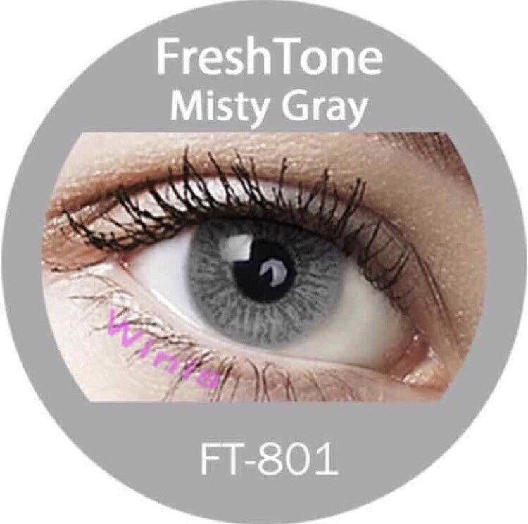 FRESHTONE MISTY GRAY (GREY) COSMETIC COLORED CONTACT LENSES FREE SHIPPING (HIDROCOR) - EyeQ Boutique