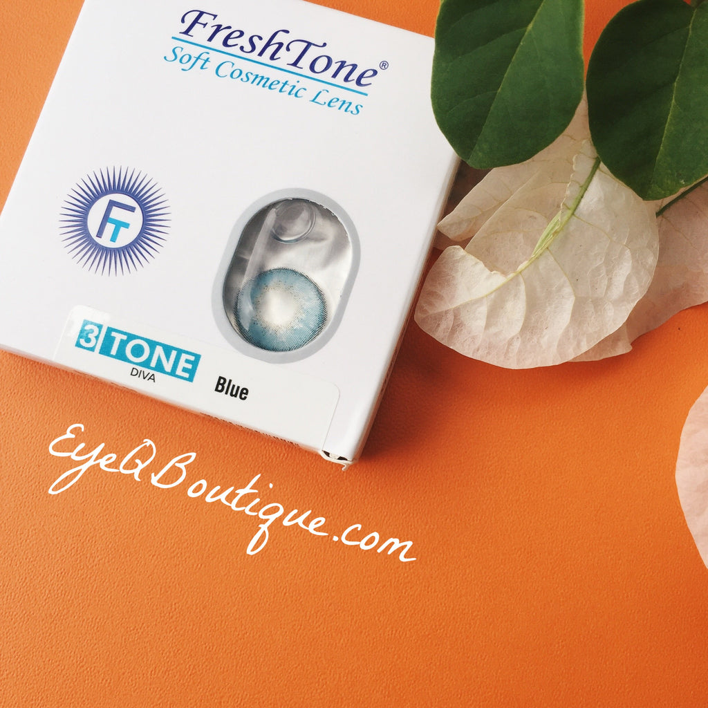 FRESHTONE DIVA BLUE COSMETIC COLORED CONTACT LENSES FREE SHIPPING - EyeQ Boutique