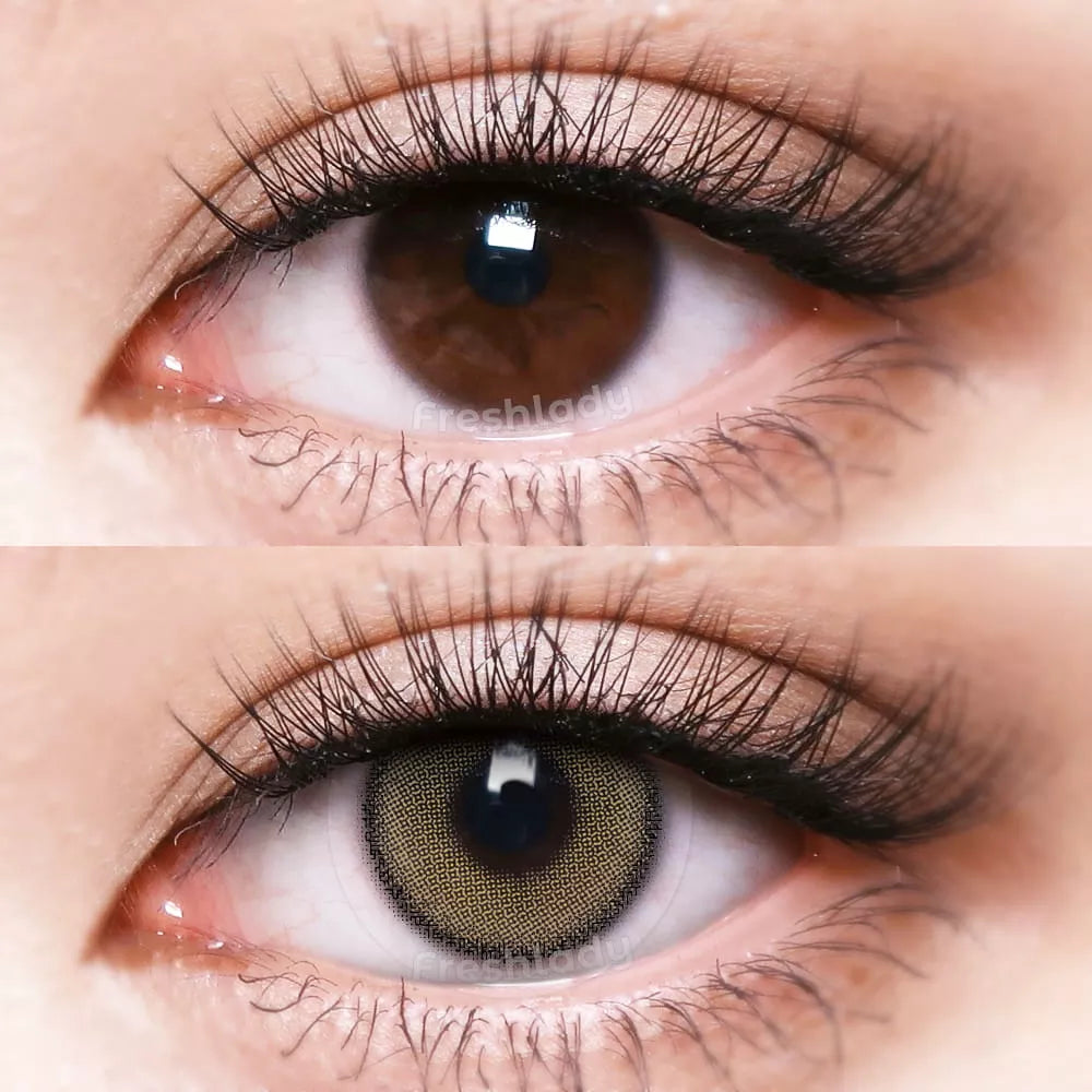 FRESHLADY MIA BROWN COLORED CONTACT LENSES COSMETIC FREE SHIPPING - EyeQ Boutique