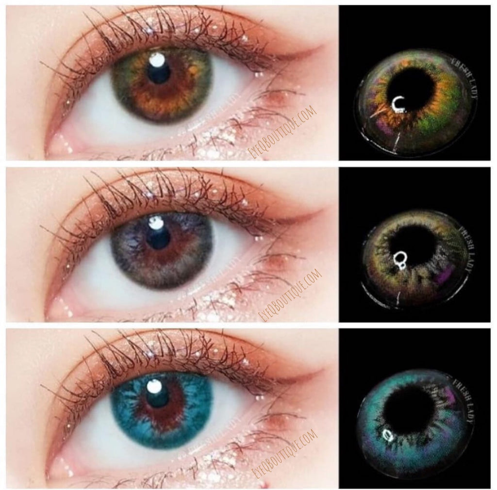 FRESHLADY RIO BROWN COLORED CONTACT LENSES COSMETIC FREE SHIPPING - EyeQ Boutique