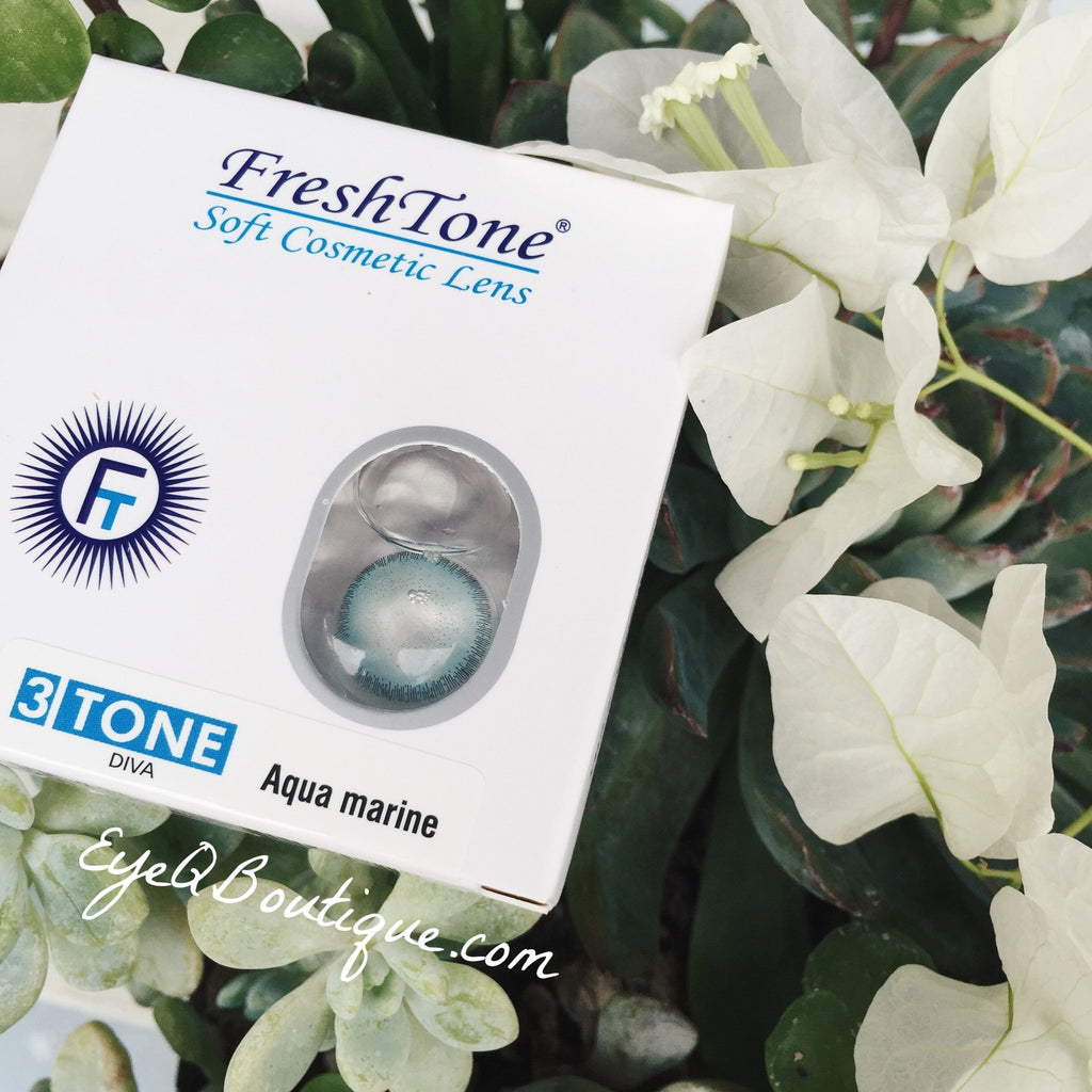 FRESHTONE DIVA AQUA MARINE COSMETIC COLORED CONTACT LENSES FREE SHIPPING - EyeQ Boutique