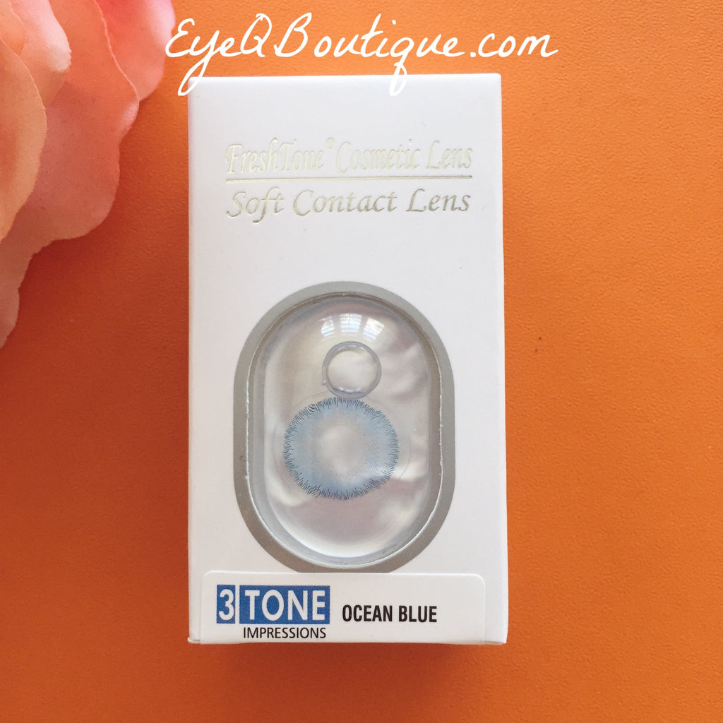 FRESHTONE OCEAN BLUE COSMETIC COLORED CONTACT LENSES FREE SHIPPING - EyeQ Boutique