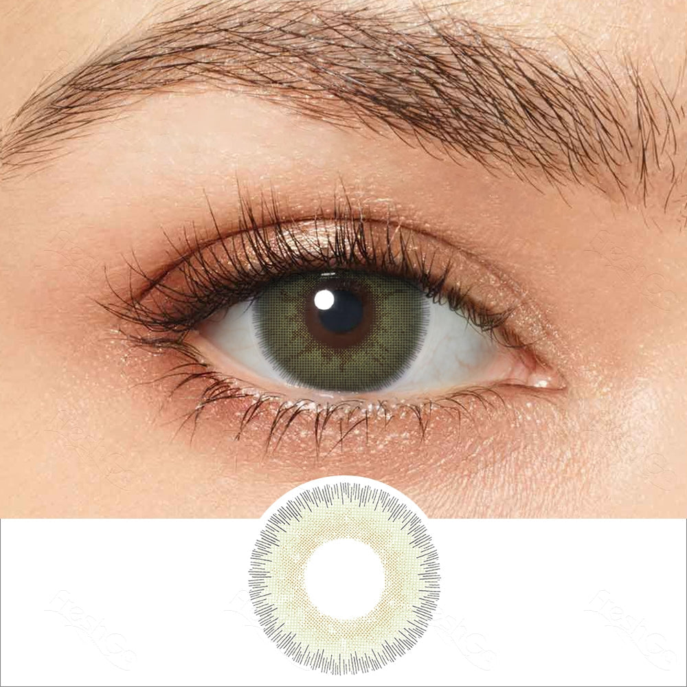 FRESHGO SANDY GREEN COSMETIC COLORED CONTACT LENSES FREE SHIPPING - EyeQ Boutique