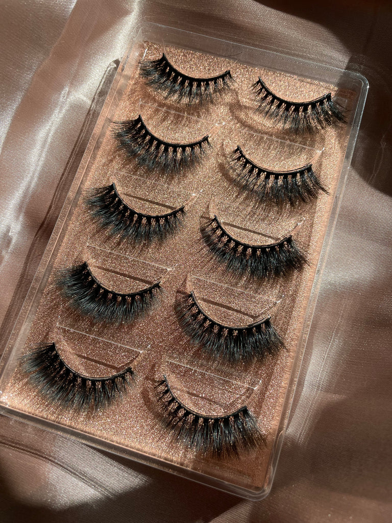 L.A. FALSE EYE LASHES 5 PAIRS (1 TRAY) 3D MINK EYELASHES (G909) FREE SHIPPING - EyeQ Boutique