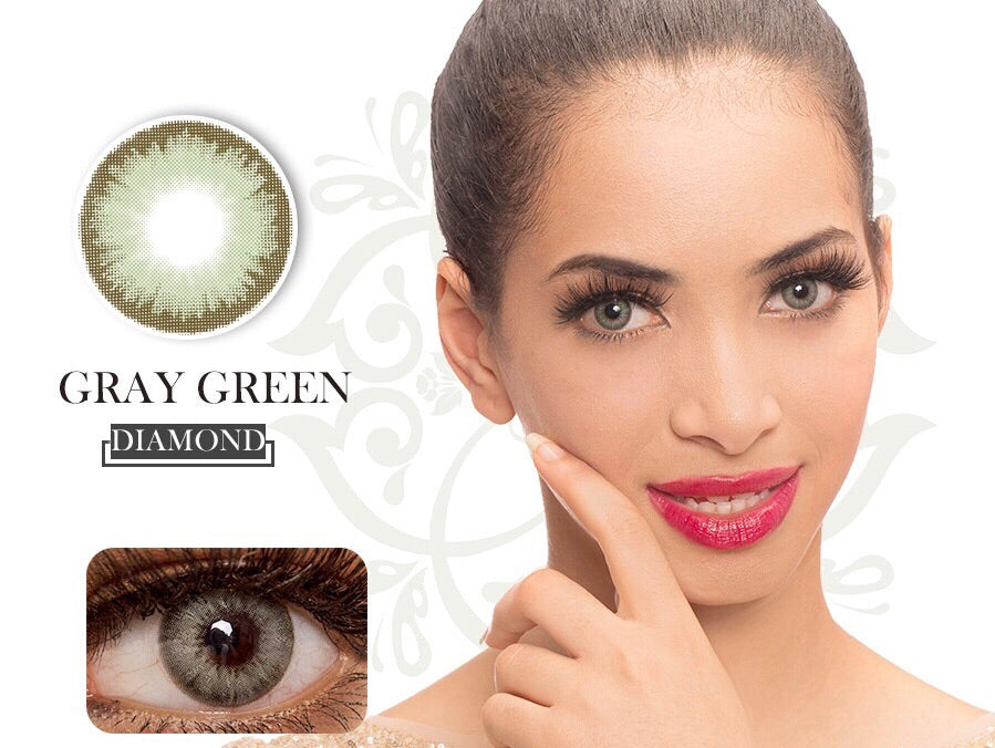 FRESHGO GRAY (GREY) GREEN COSMETIC COLORED CONTACT LENSES COSMETIC FREE SHIPPING - EyeQ Boutique